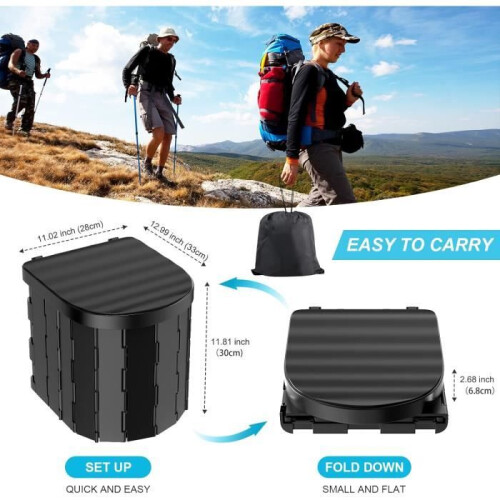 Foldable camping toilet - Brand - Model - Load capacity - Lightweight - Multifunctional 1