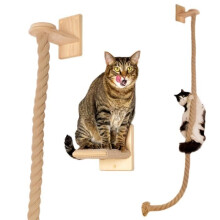 Scratching post. Wall-mounted scratching post – Cotton rope – Rope length 170 cm – Easy installation with kit.