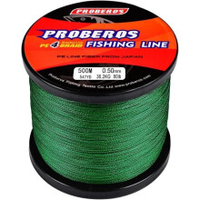 4-strand PE multifilament braided fishing line, 547 yards/500 m, 80 lb/0.5 mm, ultra strong, green