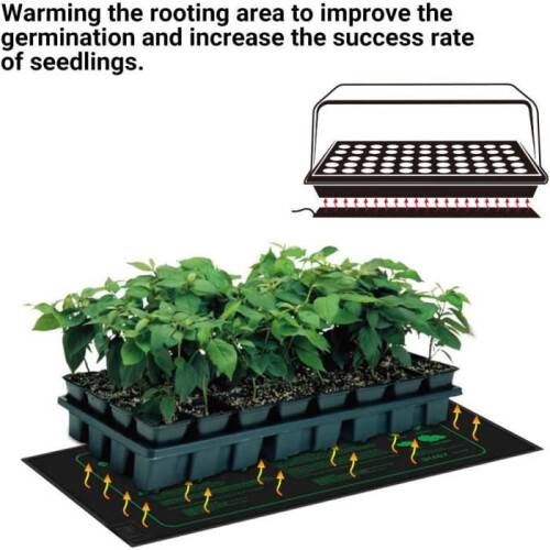 Waterproof Hydroponic Seedling Heat Mat, 52 x 25 cm, 21 W 2