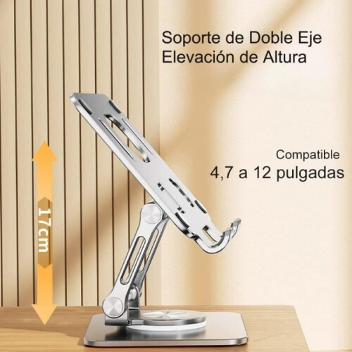 Multi-angle Tablet Stand, 360 Rotatable, Foldable Aluminum Tablet Holder, Compatible with 4.7-12 Inch Tablets 2