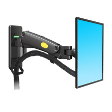 F120 17-27 Inch Gas Spring Full Motion TV Wall Mount LCD Monitor Stand Aluminum Arm Stand Silver Black(Black)
