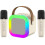Mini microfono karaoke portatile con Bluetooth wireless e 2 microfoni, con cambia voce magico e luce LED, qualità audio HiFi 1