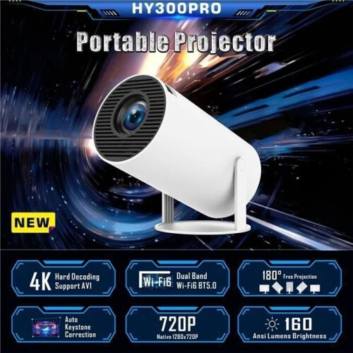 Proiettore Home Theater Android 11.0 2.4G/5G WiFi 6 Bluetooth 5.0 1280*720P