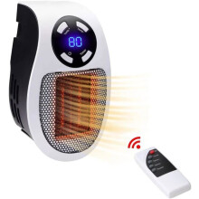 Riscaldatore monoblocco plug-in da 500 W con display a LED e termostato digitale, mini termoventilatore elettrico portatile