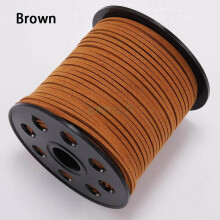 (Brown) 10M Suede Leather Cord String for Bracelet Necklace Beading Jewelry Making Tools