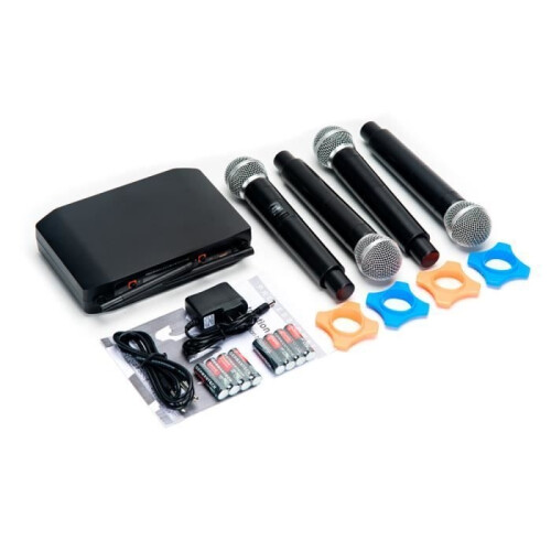 K4-YUEPU-K4 Microfono wireless VHF professionale a 4 canali, ideale per spettacoli teatrali e chiese 1
