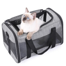 Borsa da trasporto per gatti, cani e animali, con tracolla regolabile 44 x 28 x 28 cm, traspirante e pieghevole