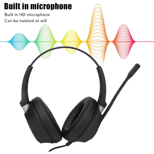 USB Gaming Headset,PC Headset Noise Canceling Volume Adjustment Computer Gaming Headphones with Microphone 2