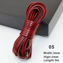 (E) 5m Flat Leather Cord Strand String Rope for Necklace Bracelet Jewelry Making DIY