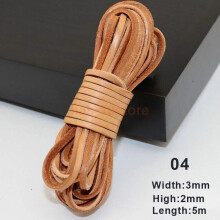 (D) 5m Flat Leather Cord Strand String Rope for Necklace Bracelet Jewelry Making DIY