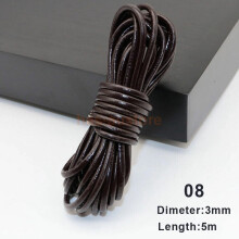 (H) 5m Flat Leather Cord Strand String Rope for Necklace Bracelet Jewelry Making DIY