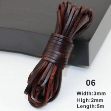 (F) 5m Flat Leather Cord Strand String Rope for Necklace Bracelet Jewelry Making DIY