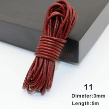 (K) 5m Flat Leather Cord Strand String Rope for Necklace Bracelet Jewelry Making DIY