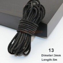 (M) 5m Flat Leather Cord Strand String Rope for Necklace Bracelet Jewelry Making DIY