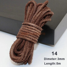 (N) 5m Flat Leather Cord Strand String Rope for Necklace Bracelet Jewelry Making DIY