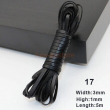 (Q) 5m Flat Leather Cord Strand String Rope for Necklace Bracelet Jewelry Making DIY