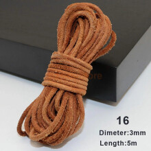 (P) 5m Flat Leather Cord Strand String Rope for Necklace Bracelet Jewelry Making DIY