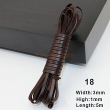 (R) 5m Flat Leather Cord Strand String Rope for Necklace Bracelet Jewelry Making DIY