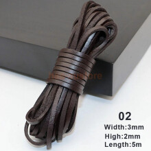 (B) 5m Flat Leather Cord Strand String Rope for Necklace Bracelet Jewelry Making DIY