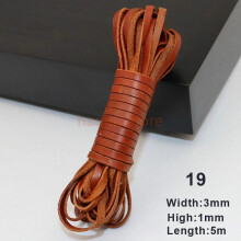 (S) 5m Flat Leather Cord Strand String Rope for Necklace Bracelet Jewelry Making DIY