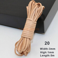 (T) 5m Flat Leather Cord Strand String Rope for Necklace Bracelet Jewelry Making DIY