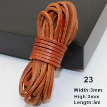 (W) 5m Flat Leather Cord Strand String Rope for Necklace Bracelet Jewelry Making DIY