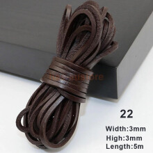(V) 5m Flat Leather Cord Strand String Rope for Necklace Bracelet Jewelry Making DIY