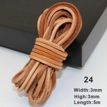 (X) 5m Flat Leather Cord Strand String Rope for Necklace Bracelet Jewelry Making DIY