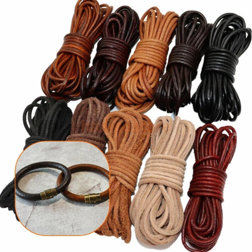 (G) 5m Flat Leather Cord Strand String Rope for Necklace Bracelet Jewelry Making DIY 2
