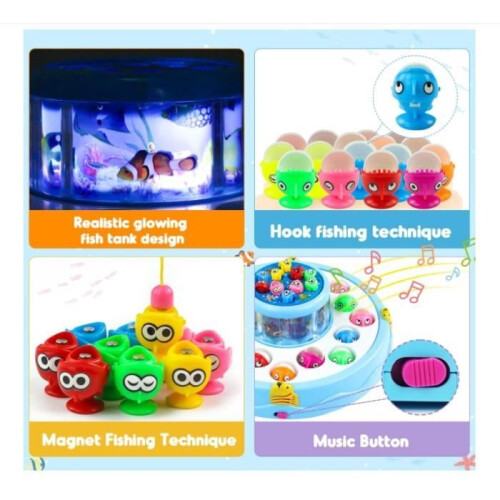 Gioco da pesca per bambine di 2, 3 e 4 anni, con 4 canne e 26 pesci. Gioco magnetico per bambine di 2, 3, 4, 5 e 6 anni. 2