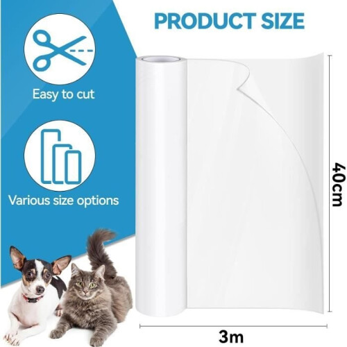 Pellicola protettiva antigraffio per cuccia per gatti, 40 cm x 3 m, trasparente, autoadesiva, per mobili 1