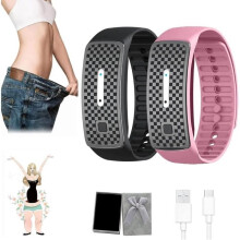 Braccialetto a ultrasuoni Josfit, regolabile, unisex, confezione da 2, nero/rosa