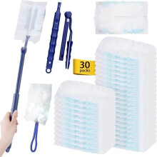 Set di 30 ricariche per panni antipolvere con 1 manico e 1 telescopio, confezioni di ricarica per panni antipolvere e un magnete per panni antipolvere