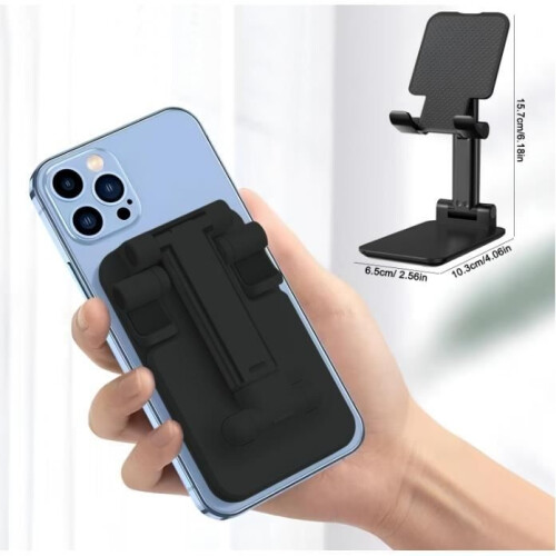 Supporto per telefono/tablet - Portatile - Regolabile - Nero - Silicone + Lega - 160 mm 2
