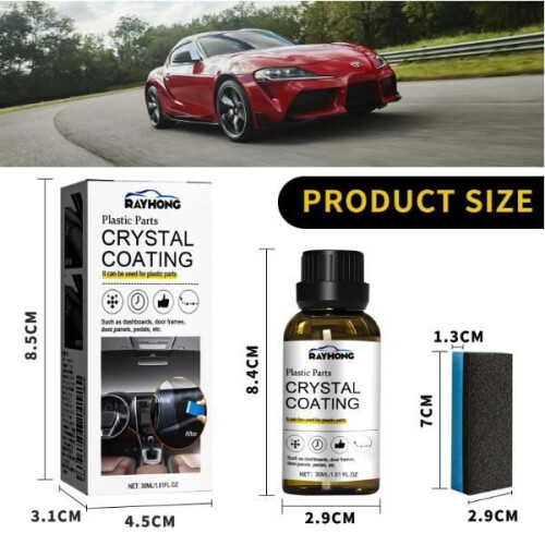 Detergente per plastica esterna per auto, rivestimento cristallino a 3 componenti, detergente per plastica interna per capanni da giardino 1