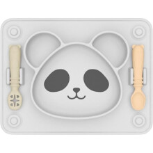 Ventosa in silicone, tavoletta per bambini con ventosa, piastra di presa in silicone a forma di panda, piastra di presa