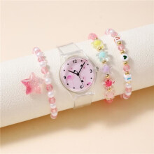 Set orologio e bracciale per bambine - Bracciale da donna + orologio da donna - Set regalo - 4 pezzi per bambine