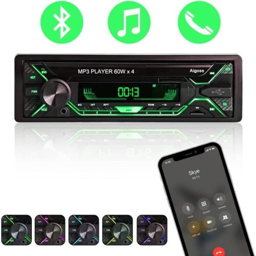 Autoradio universale 240W 1 DIN Bluetooth vivavoce FM con telecomando e lettore MP3 [75] 2