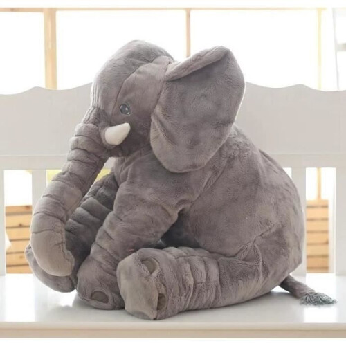 Peluche a forma di elefante da 60 cm per neonati e bambini che dormono, grigio 2