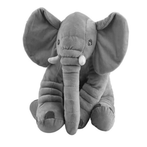 Peluche a forma di elefante da 60 cm per neonati e bambini che dormono, grigio 1