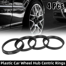 (73.1-64.1) NEW - Wheel Hub Centric Rings Spacer PLASTIC -4 rings BLACK *37 Sizes Optional*