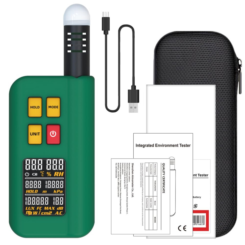 Illuminometer Humidity Tester Sound Level Meter Home Illuminance Meter Altituder Digital Display 940534617032