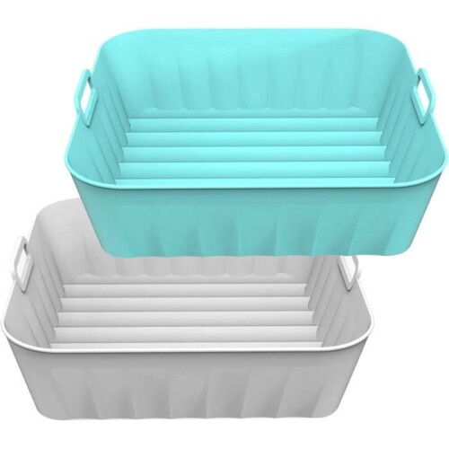 Cestello per friggitrice ad aria in silicone da 2 pezzi, teglie in silicone, accessori per friggitrice ad aria
