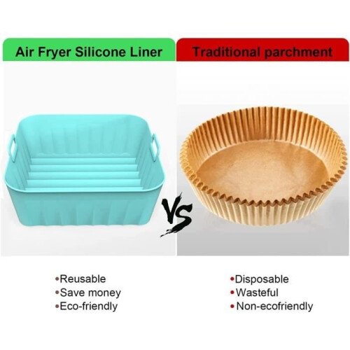 Cestello per friggitrice ad aria in silicone da 2 pezzi, teglie in silicone, accessori per friggitrice ad aria 2