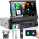 Autoradio DIN PRUMYA Bluetooth Carplay Android Auto 7 pollici Touchscreen Post Autoradio Bluetooth Vivavoce con telecamera 1