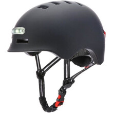 Casco da bicicletta unisex per adulti con chiavetta USB ricaricabile, schiuma EPS spessa, nero, taglia L