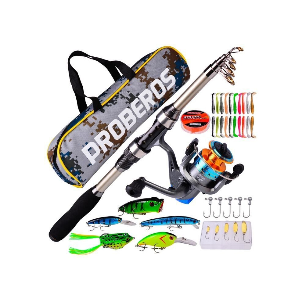 Set Da Pesca Portatile – Set Portatile – Con Mulinello Da Lancio – Borsa Da Viaggio – Principiante – Set Da Pesca