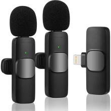 Microfoni lavalier wireless per iPhone e iPad, microfono plug-and-play, connessione automatica e cancellazione intelligente del rumore