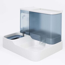 Lettiera doppia, distributore automatico di cibo e acqua per gatti 2 in 1, blu Chengqi01
